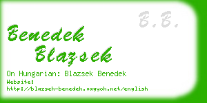benedek blazsek business card